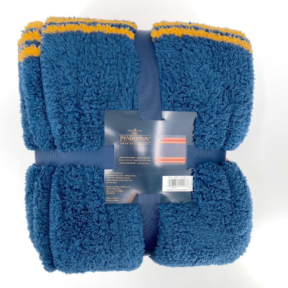 Pendleton Sherpa Fleece Queen Blanket Grand Canyon - Picture 7 of 8